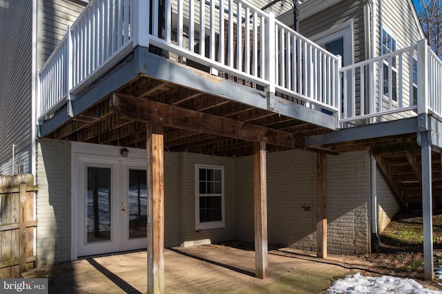 view of patio featuring french doors