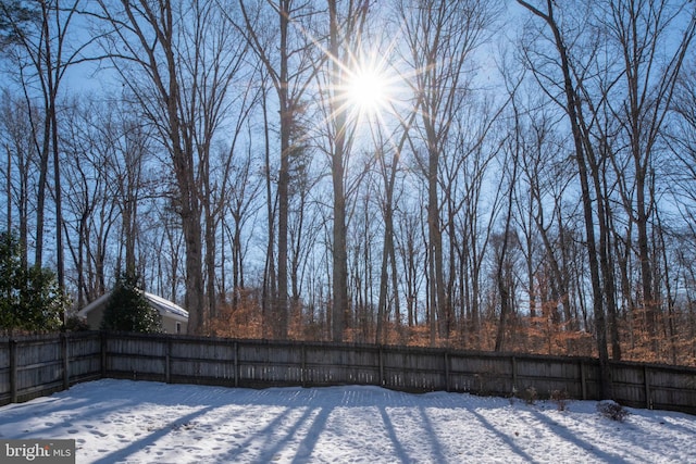 view of snowy yard