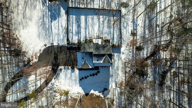 view of snowy aerial view