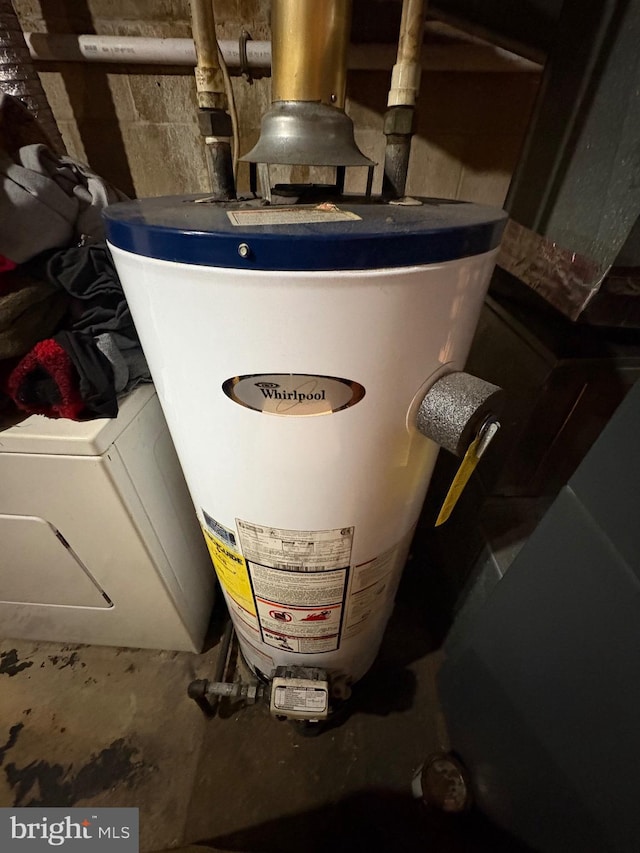 utility room featuring gas water heater