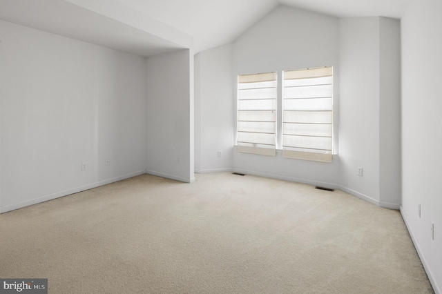 interior space featuring vaulted ceiling