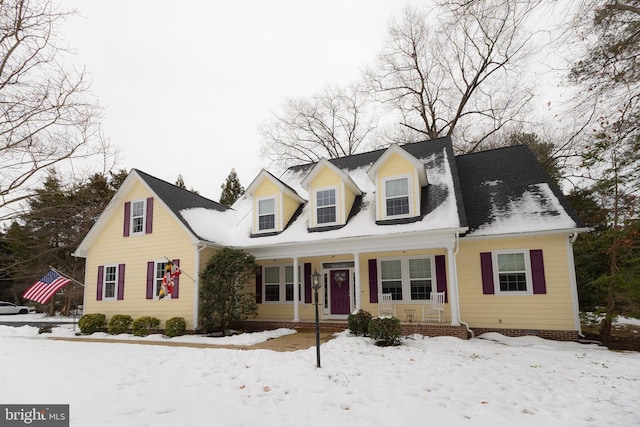 view of new england style home