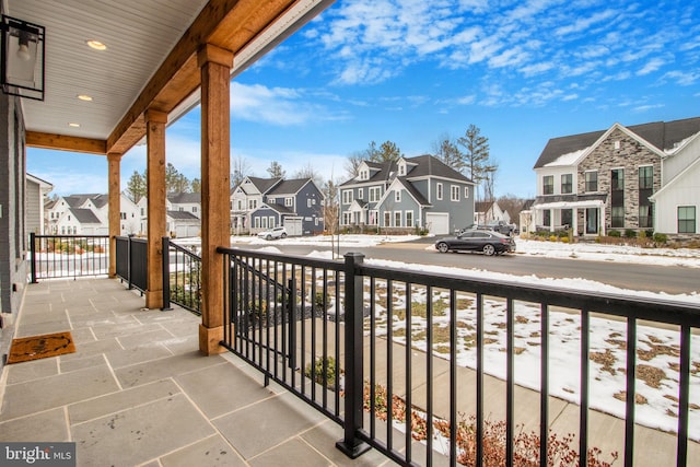 balcony featuring a porch