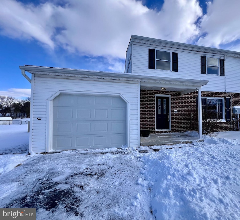 view of front property with a garage