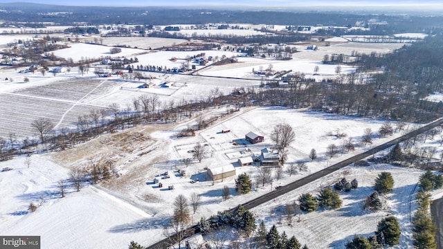 view of snowy aerial view