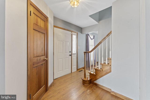 entryway featuring light hardwood / wood-style flooring