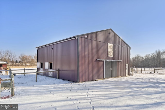 view of snow covered structure