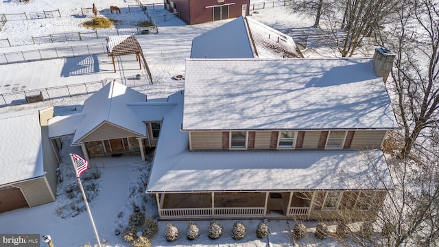 view of snowy aerial view