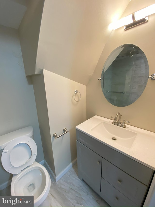 bathroom with toilet and vanity