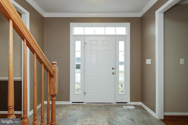 foyer entrance with crown molding