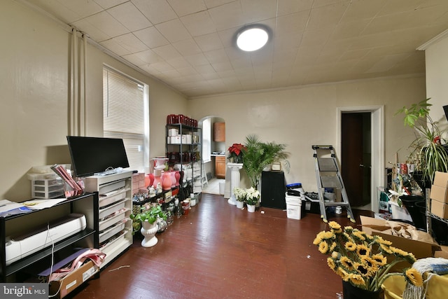 miscellaneous room with crown molding