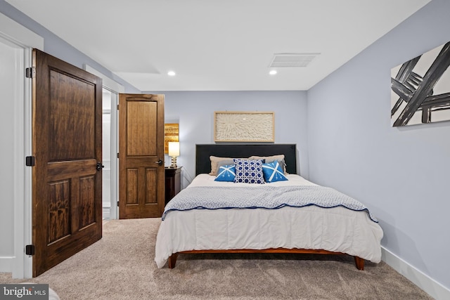 bedroom with carpet