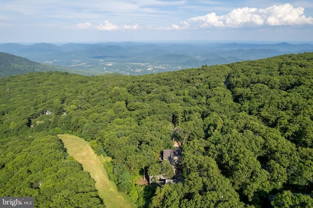 aerial view featuring a mountain view