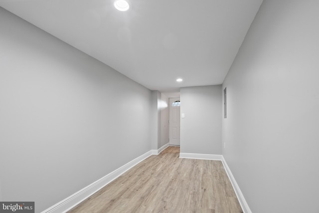 empty room featuring light wood-type flooring