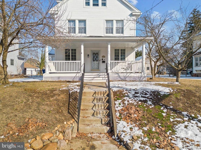 view of front of house with a porch