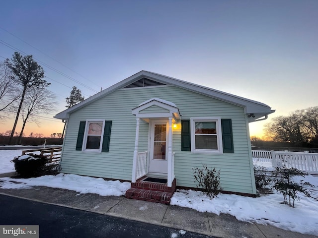 view of bungalow-style home