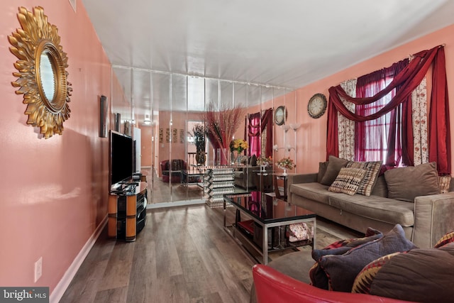 living room featuring hardwood / wood-style floors