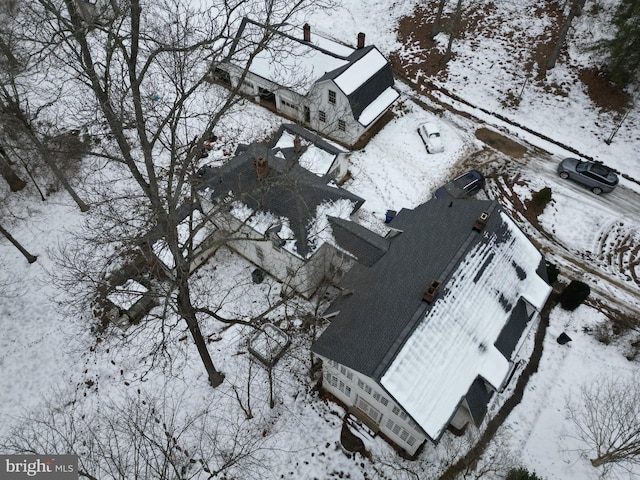 view of snowy aerial view