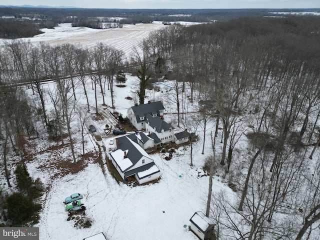 view of snowy aerial view