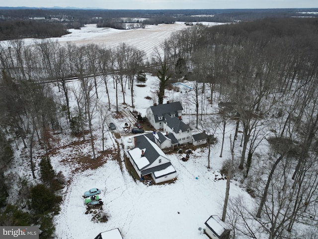 view of snowy aerial view