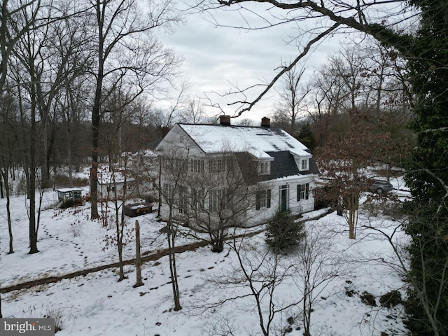 view of snowy exterior