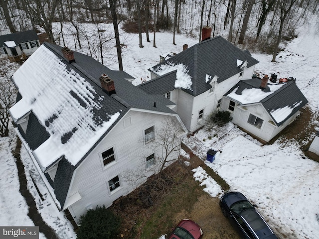 view of snowy aerial view