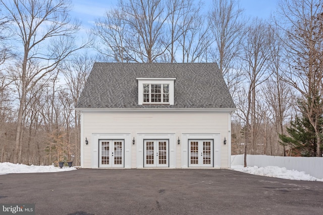 view of front of property featuring french doors