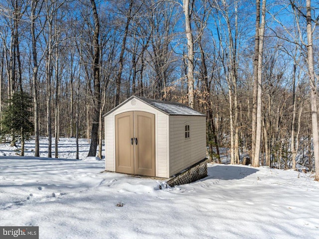 view of snow covered structure