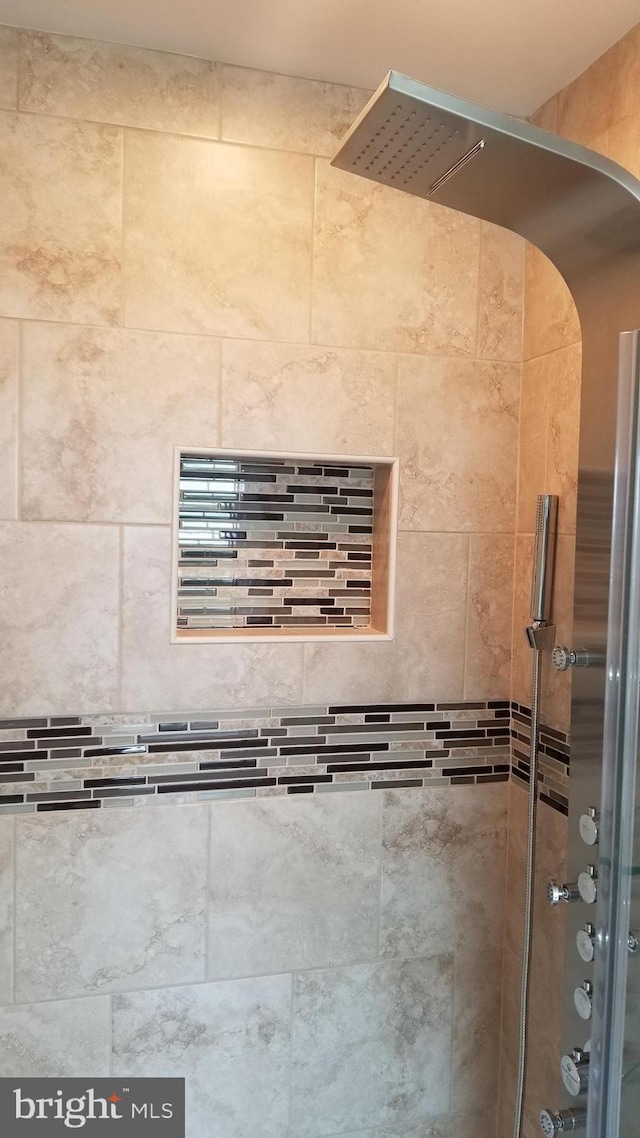 interior details with tiled shower