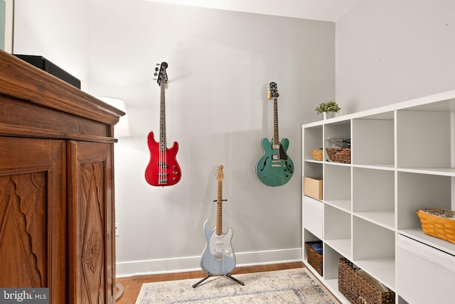 details featuring hardwood / wood-style flooring