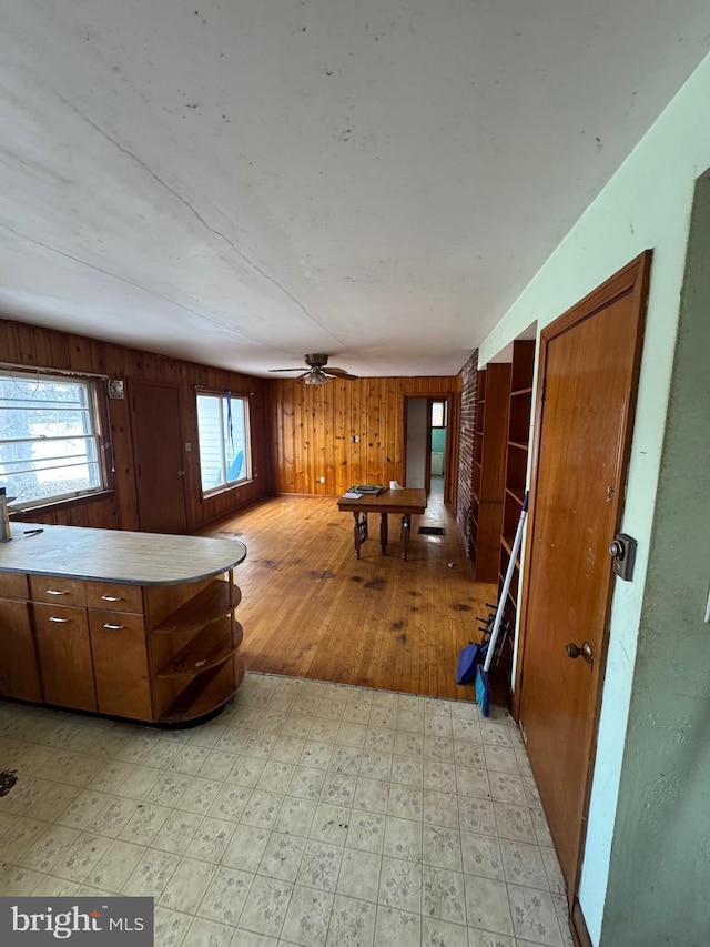 interior space with wood walls