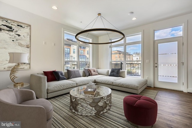 3234 Royal Fern Pl, Rockville, MD 20852 - living area with hardwood / wood-style floors and recessed lighting