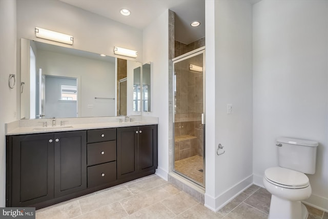 3234 Royal Fern Pl, Rockville, MD 20852 - full bath featuring toilet, baseboards, tile patterned floors, a sink, and a stall shower