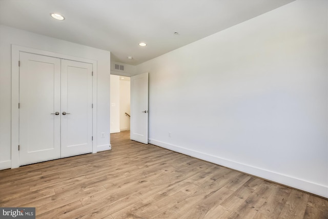 3234 Royal Fern Pl, Rockville, MD 20852 - unfurnished bedroom featuring baseboards, visible vents, recessed lighting, and light wood finished floors