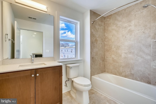 3234 Royal Fern Pl, Rockville, MD 20852 - full bath with vanity, toilet, shower / washtub combination, tile patterned floors, and visible vents