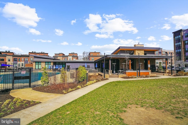 3234 Royal Fern Pl, Rockville, MD 20852 - view of community with a patio, a lawn, fence, and a hot tub