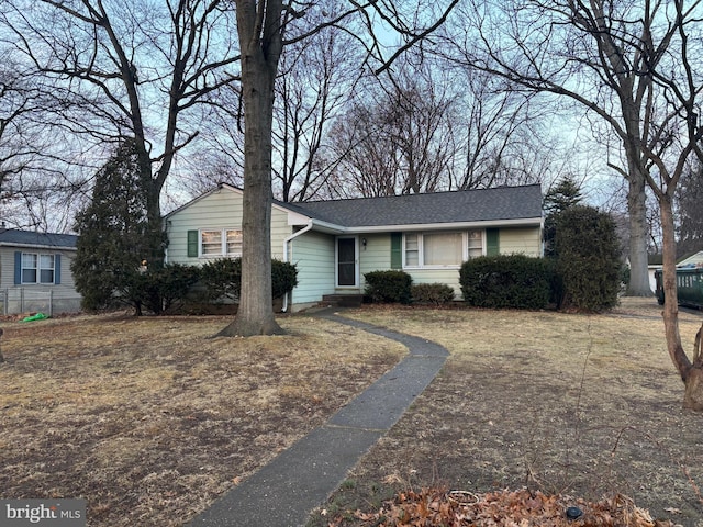 view of single story home