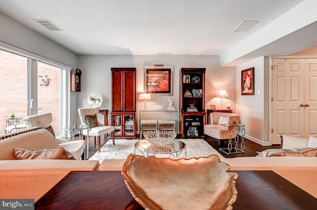 living room featuring hardwood / wood-style floors