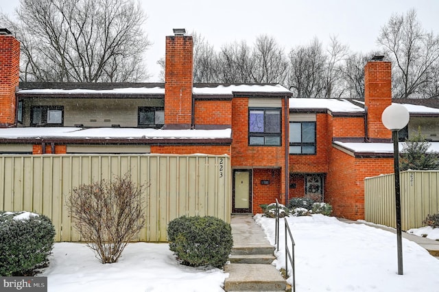 exterior space with a garage