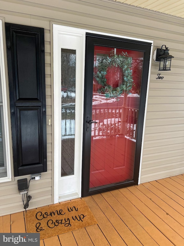 view of doorway to property