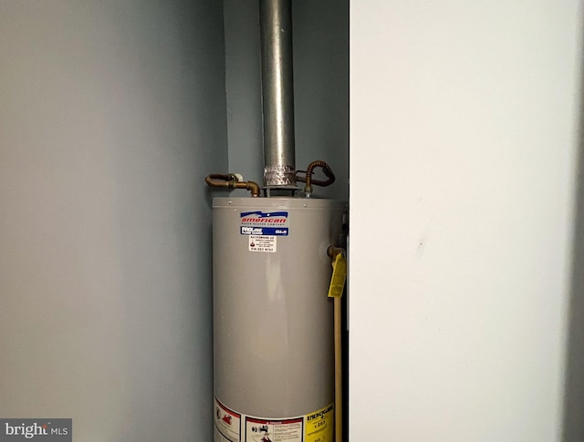 utility room featuring gas water heater