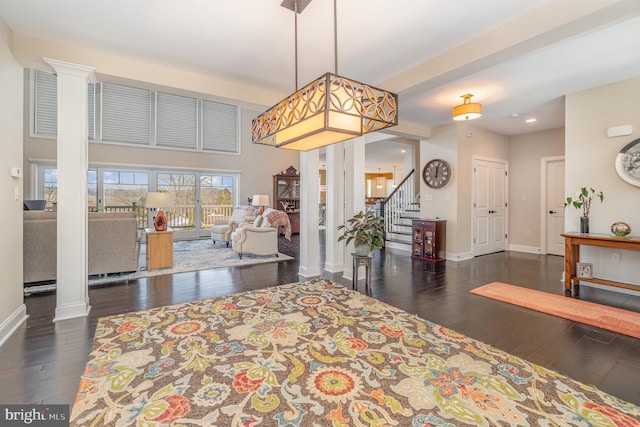 interior space featuring dark hardwood / wood-style flooring