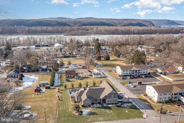 bird's eye view featuring a mountain view