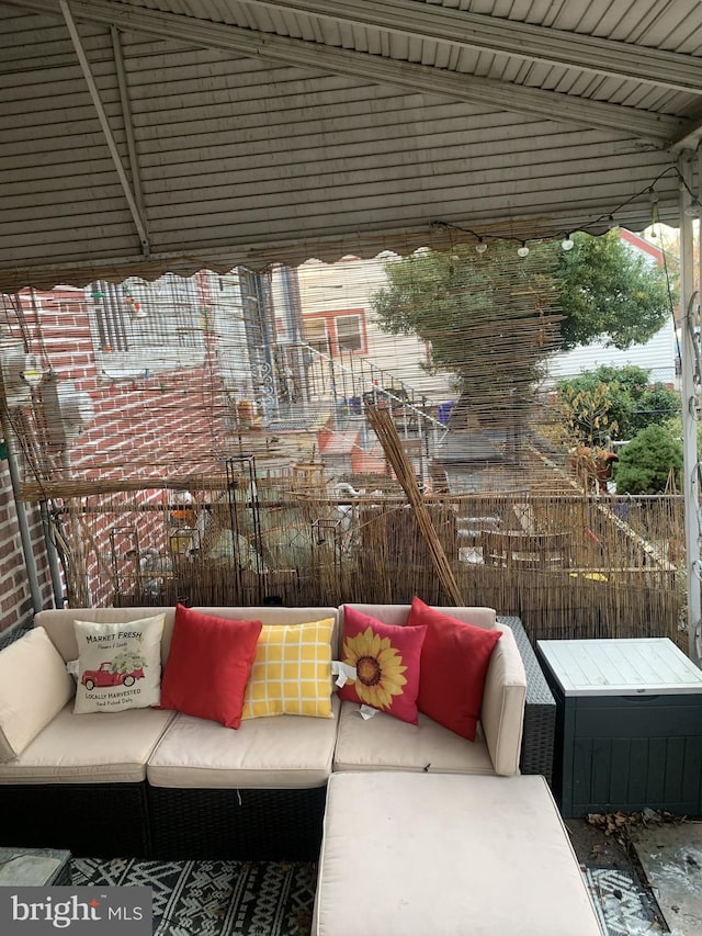 balcony featuring an outdoor living space