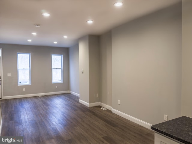 interior space featuring dark hardwood / wood-style flooring