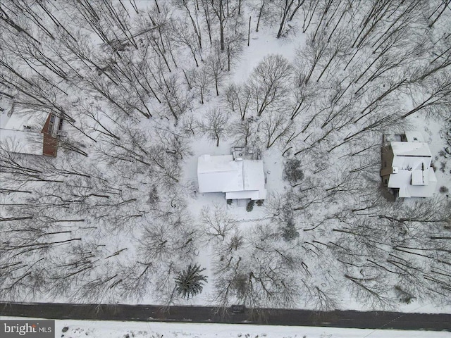 view of snowy aerial view