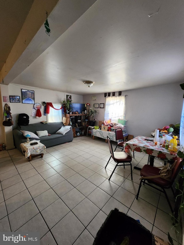 view of tiled living room