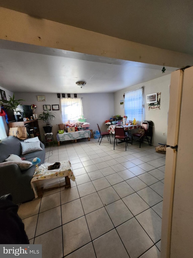 view of tiled living room