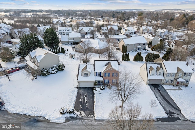 view of snowy aerial view