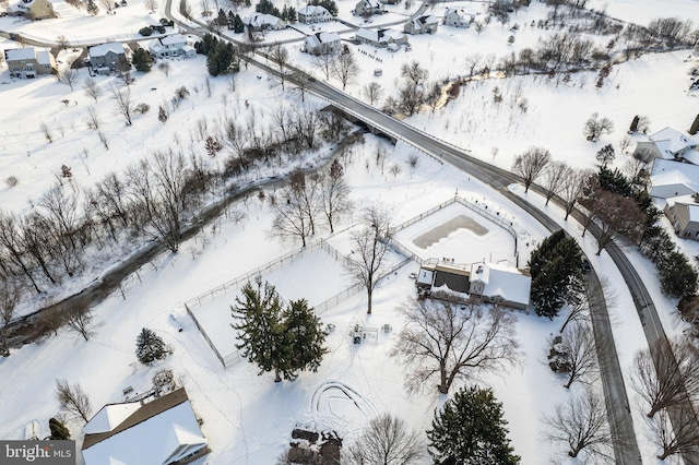 view of snowy aerial view